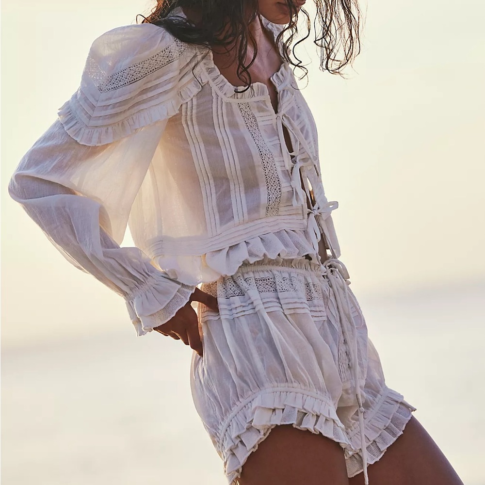 Free People Florence Bed Jacket Set